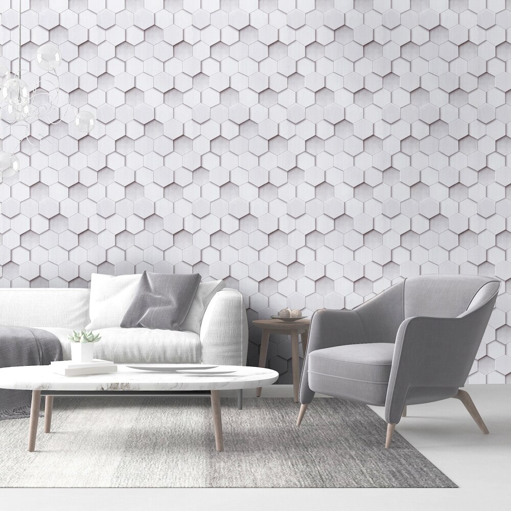 LUCKYYJ-papel tapiz de vinilo autoadhesivo con patrón geométrico para pared, decoración del hogar, baño y dormitorio