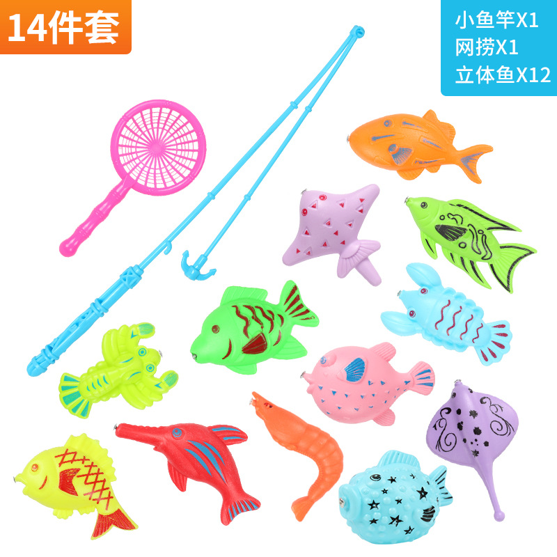 Bambini ragazzo ragazza giocattolo da pesca Set completo gioco magnetico acqua giocattoli per bambini pesce quadrato regalo caldo per bambini: A