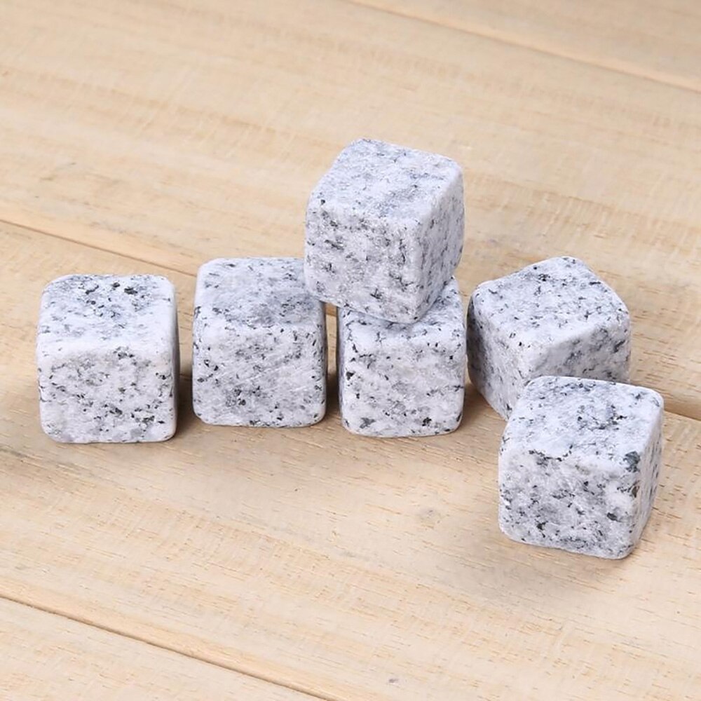 Cubos de mármol para bebidas de whisky, accesorios de cóctel de piedra fría para Bar, bebidas de refrigeración de boda, bolsas de hielo, 6 uds.