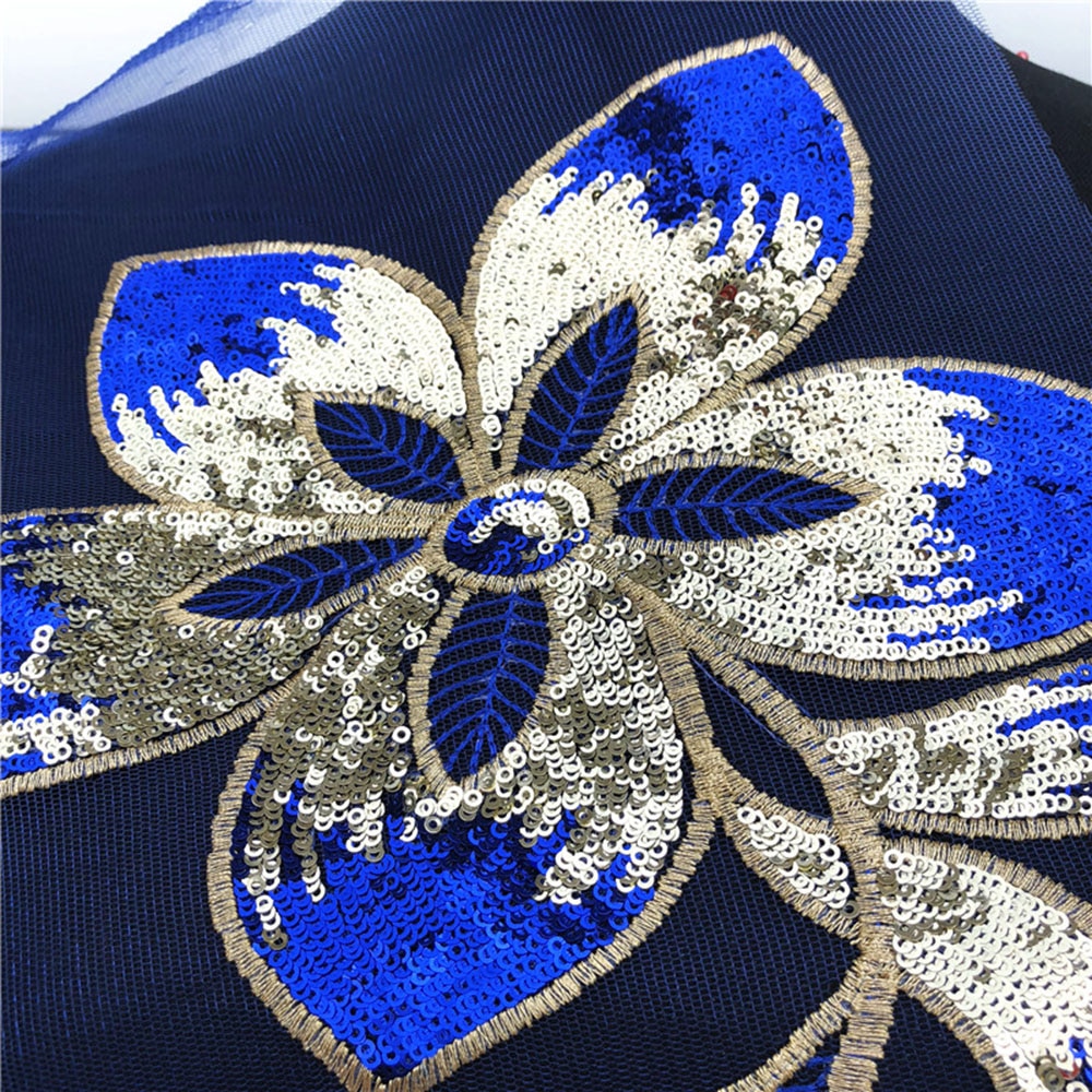 Pailletten Patch Borduurwerk Bloem Applique Pailletten Stof voor Kleding Rose Blauw Gouden Rood Naaien Patches DIY