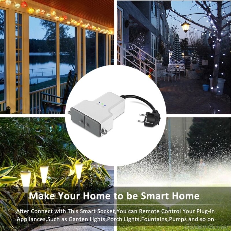 Dual WIFI Smart Waterproof Socket IP44 Outdoor Smart Plug Outlets Tuya Works with Smart Life Home App Timer M25 21