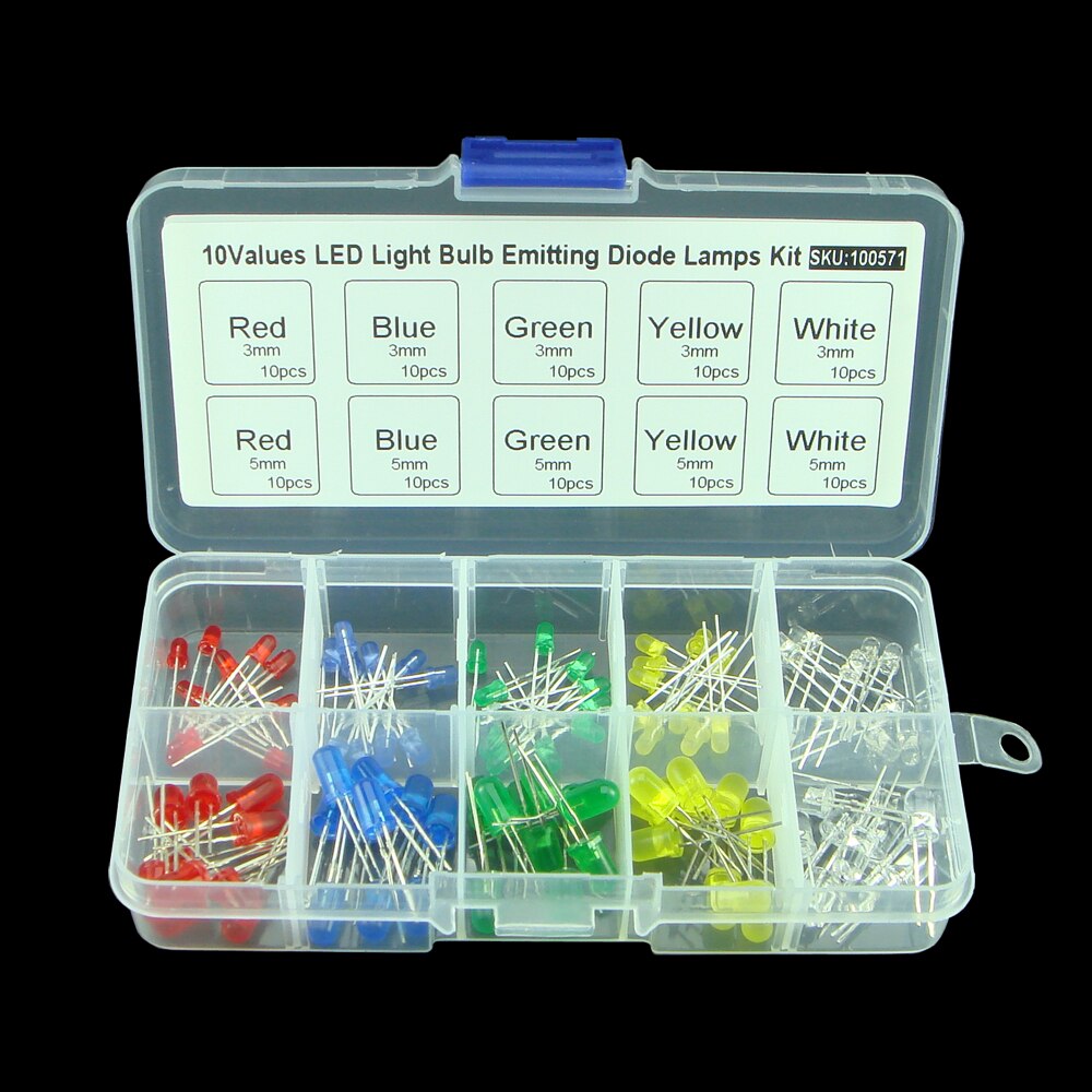 100pcs 3mm 5mm LED Light With Box Mixed Color Whit... – Grandado