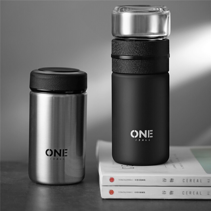 Thermos Mok Roestvrij Staal Thee Water Partitie Met Glas Thee Filter Zeef Thermosfles Thermoskan 350Ml + 200ml
