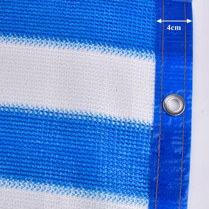 Blue-White Anti-UV Sunshade Net Privacy Safety Net Shading Net Outdoor Swimming Pool Awning Pet House Sun Shade Rate 95~90%
