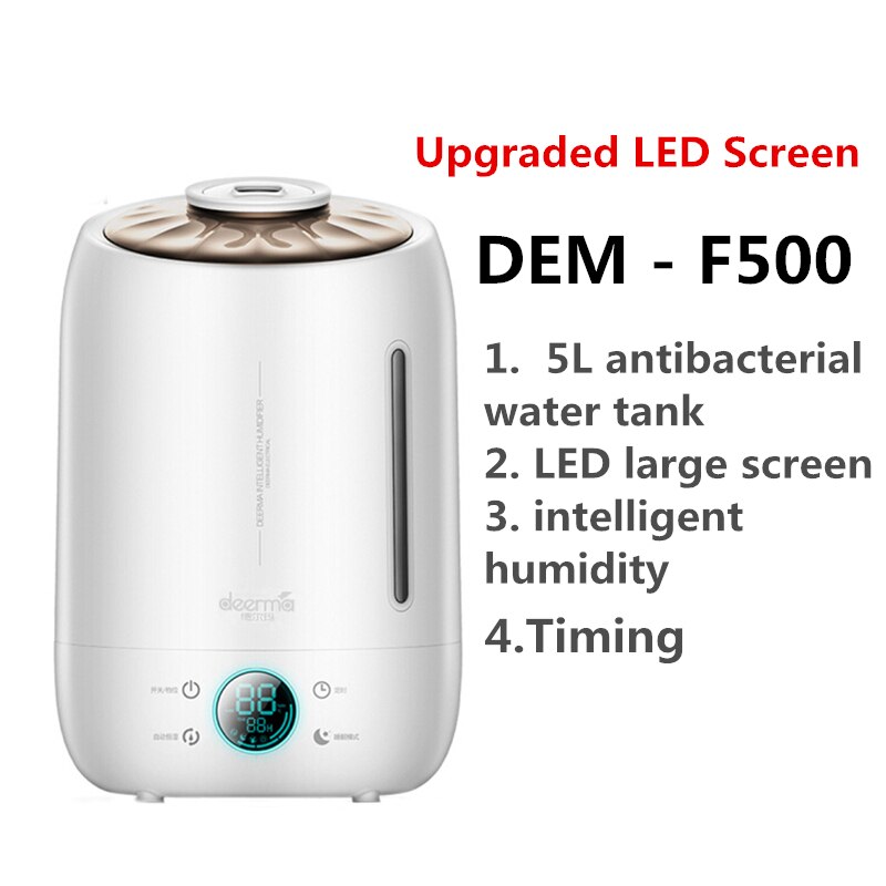 Xiaomi Deerma Luftbefeuchter Aroma Diffusor Öl Ultraschall Nebel 5l Ruhig Aroma Nebel Maker Led Touch Screen Home Wasser Diffusor: LED / with EU adapter