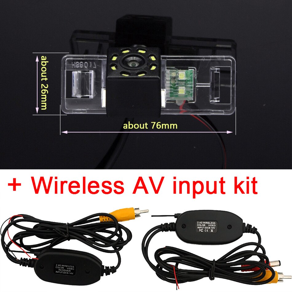 170° AHD 1080P Special Vehicle Rear View Reverse Camera for Nissan Note Tone E11 Geely Vision X6 Emgrand X7 LIFAN X50 X60 Car: 8led Wireless
