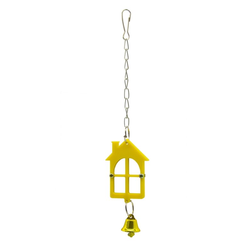 H7EA Vogel Spiegels Voor Kooi Acryl Spiegel Met Bel Plastic Rand Metalen Opknoping Lus Houden Vogels Bezet En Actief: Type O