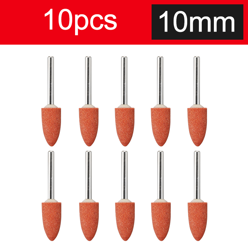 Abrasive Mounted Stone 10pcs 3mm Shank Grinding Head Stone Wheel For Rotary Tools Accessories: Red
