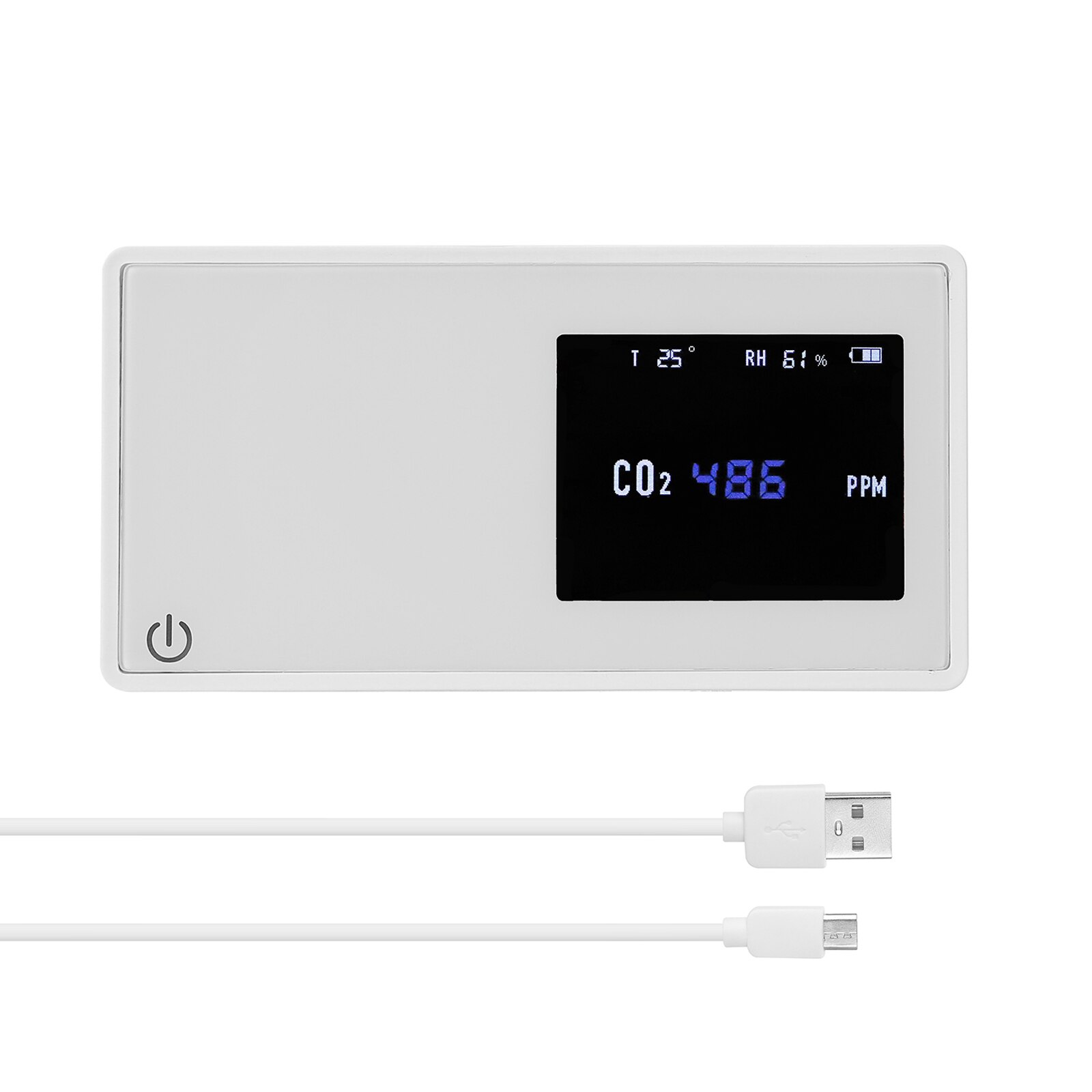 Household Air Monitor CO2 Tester co2 meter with Carbon Dioxide Value Electricity Quantity Temperature Humidity Display