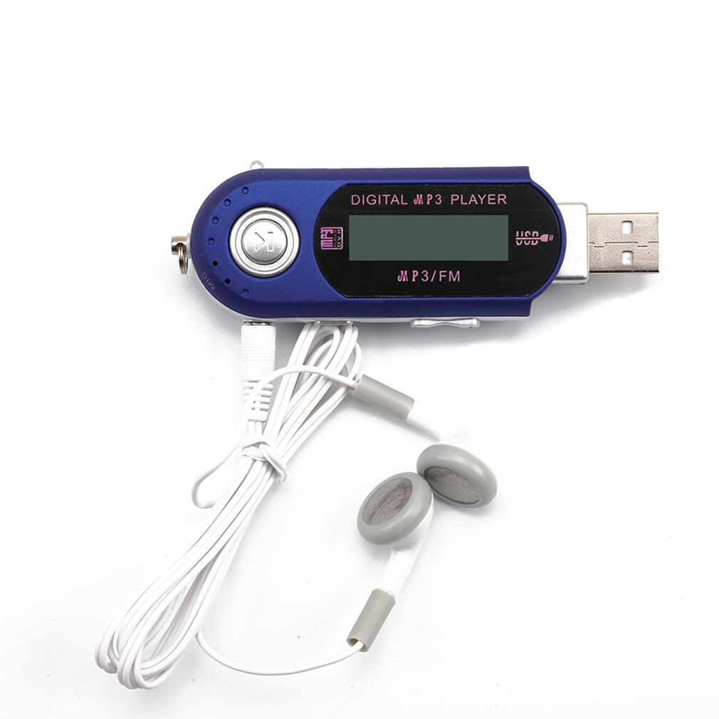 Digitale Mini Usb MP3 Muziekspeler Fm Radio Functie Met Tf Card Slot Lcd-scherm Draagbare Usb Flash Drive met Oortelefoon