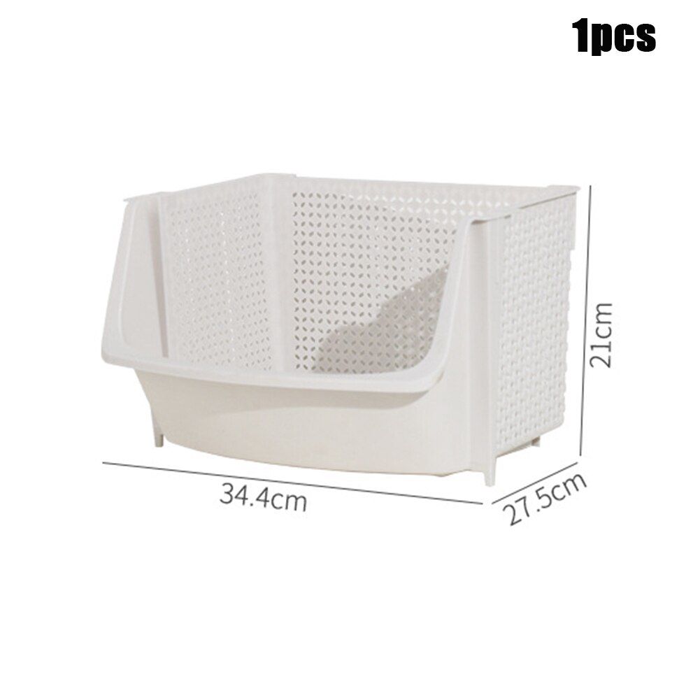 Multi-Layer Household Kitchen Storage Baskets Plastic Multifunctional Vegetable And Fruit Racks Can Be Stacked For Storage: Gray 1PC