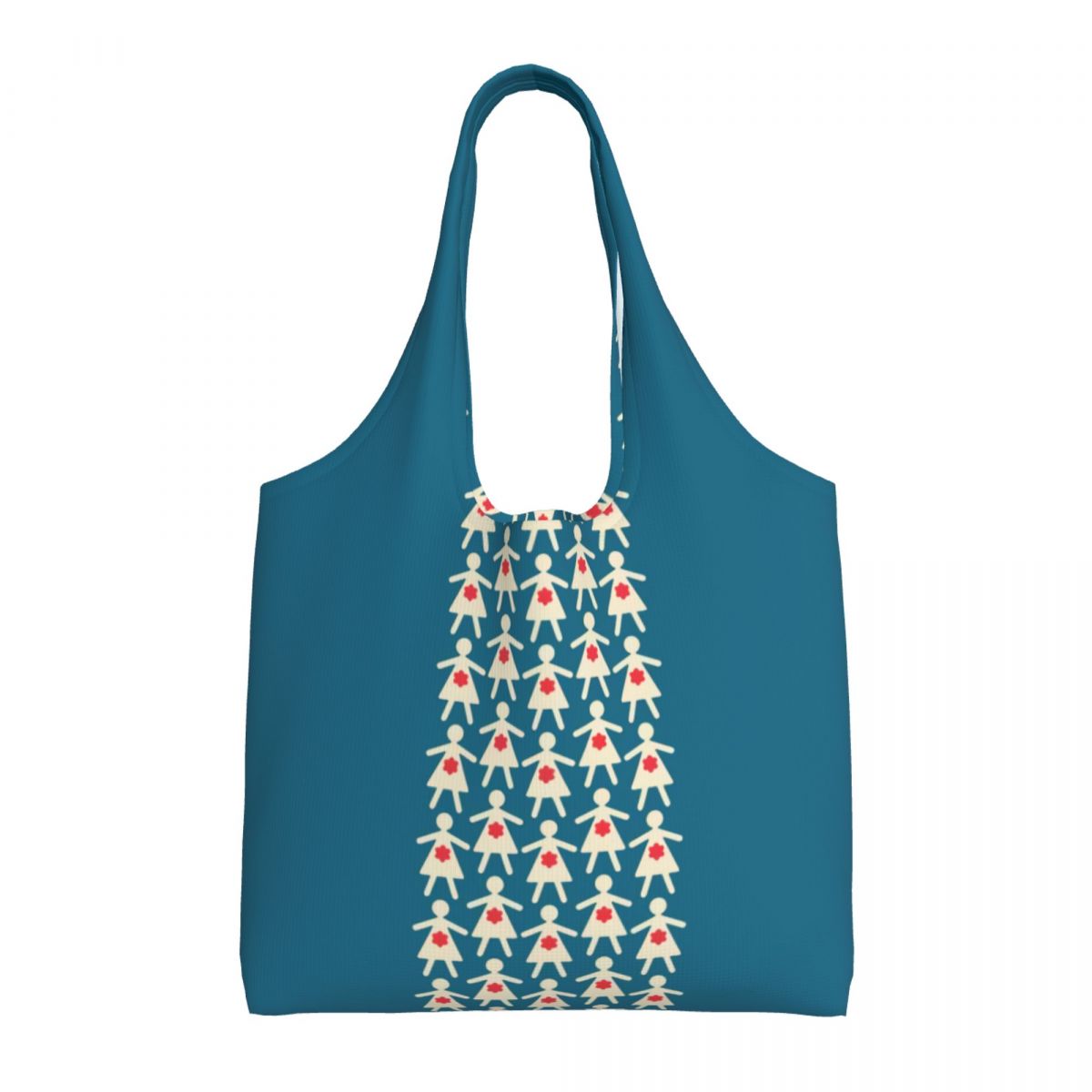 Impressão personalizada cão vermelho mostrar sacolas de compras reutilizáveis orla kiely mantimentos lona shopper bolsa ombro fotografia bolsas: CÉU AZUL