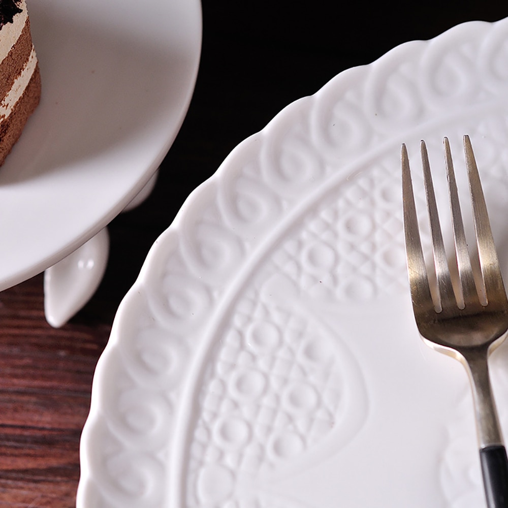 Sød kanin keramisk kagefad dekorativ tallerken kagebakke dessertholder bryllup dekoration forsyninger keramik med hare 08153