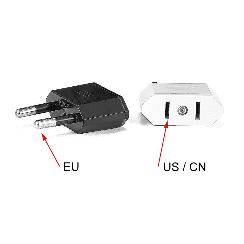 10 stuks eu-stekkeradapters 4.0mm amerikaanse, chinese, japanse naar eu, euro, europese reisstekkerconverter, oplader, stopcontact