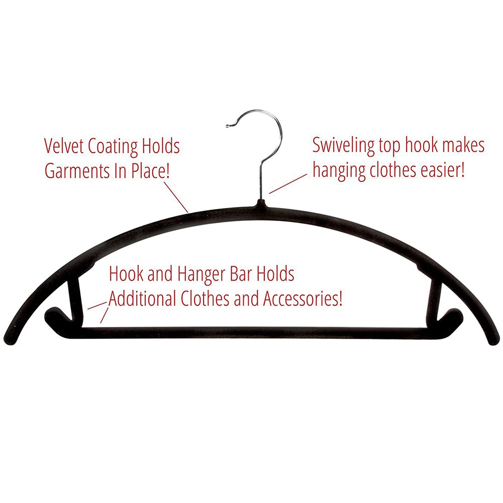 10pcs Home Durable Clothes Rack Ergonomic Pile Coating Non Slip Arched Hangers Swivel Hook Anti Slip Multifunction Space Saving