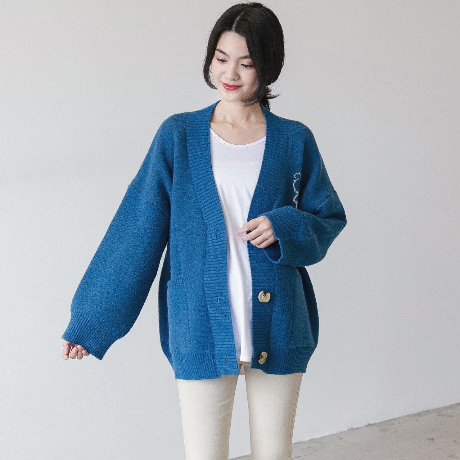 Fall / winter Maternity Coat top sweater cardigan knitwear thickened oversize mm