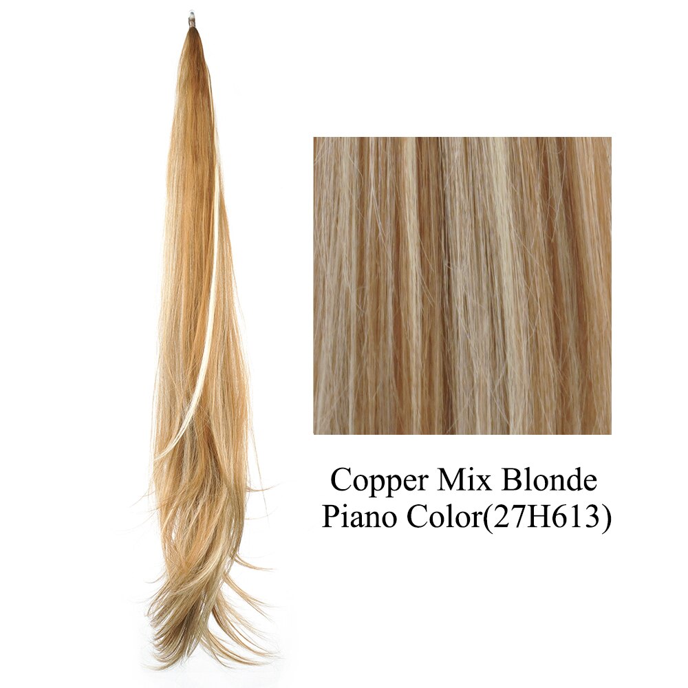 Soowee Lange geschichtete Pferdeschwanz-Kunsthaarverlängerung, blonder Pferdeschwanz, flexibles Haar, Pferdeschwanz-Haarteile: NC/4HL