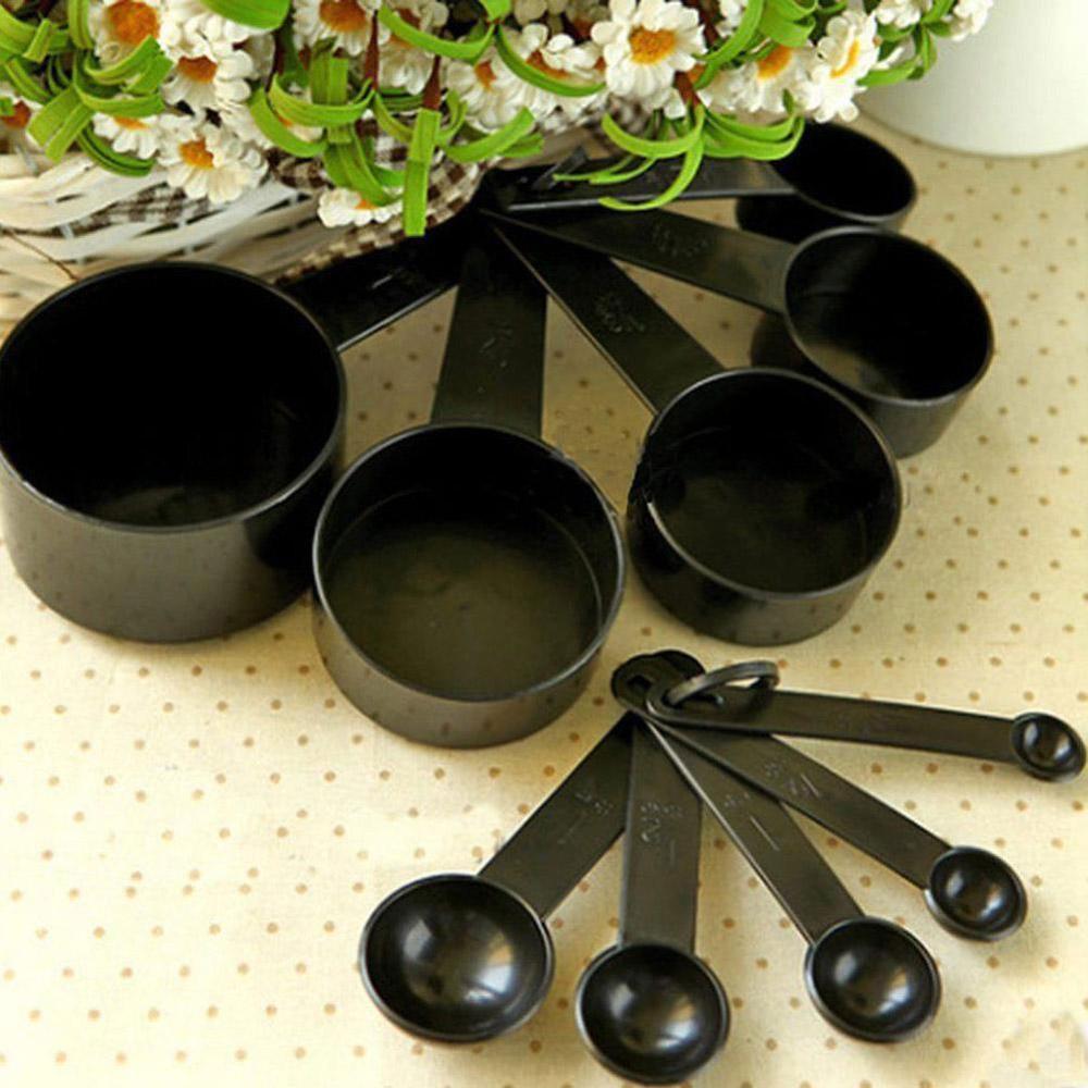 10PC black set plastic measuring spoon plastic measuring spoon measuring cup baking tool set baking weighing tool