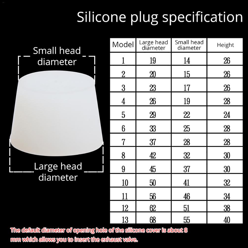 Tapones de silicona con orificio de 8mm para válvula de bloqueo de aire, tapón de goma de silicona de grado alimenticio, 13 estilos, 1 unidad