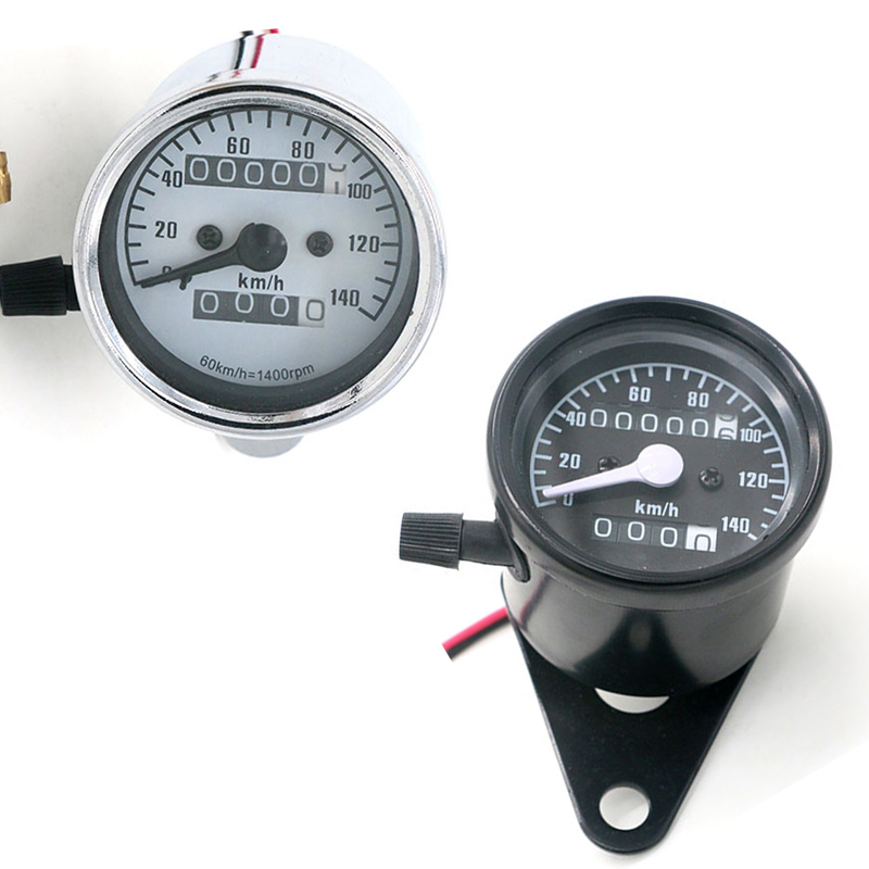 Odómetro Universal para motocicleta de 12V CC, velocímetro, tacómetro, ajuste de motocicleta, Vintage, escúter, Motor Retro, medidor negro