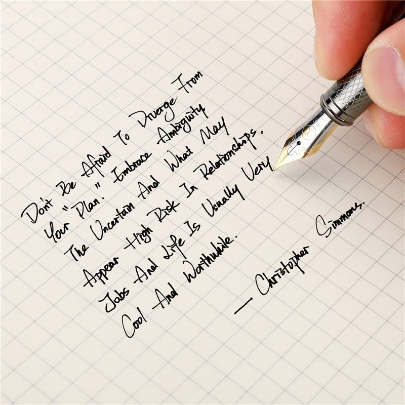 1PC Fountain Pen Luxury Business Writing Signing Calligraphy Ink Nib Pens Box Office Stationary Supplies 03924