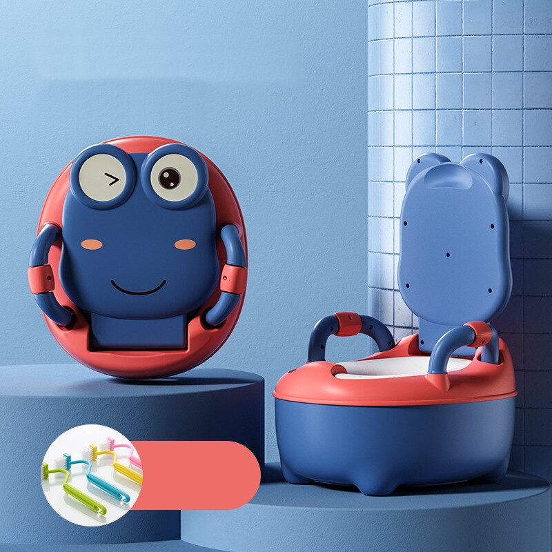 Draagbare Breder Kinderpotje Wc Zetel Zachte Kinderen Potty Kind Pot Training Kids Stoel Wc-bril Veilig Pp Materiaal: Frog design Blue