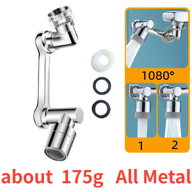 Tutto in metallo 99% universale 1080 ° Testa spruzzatore per rubinetto con rotazione per prolunga, aeratore, ugello gorgogliatore, rubinetto da cucina, lavabo, braccio robot: Arancione