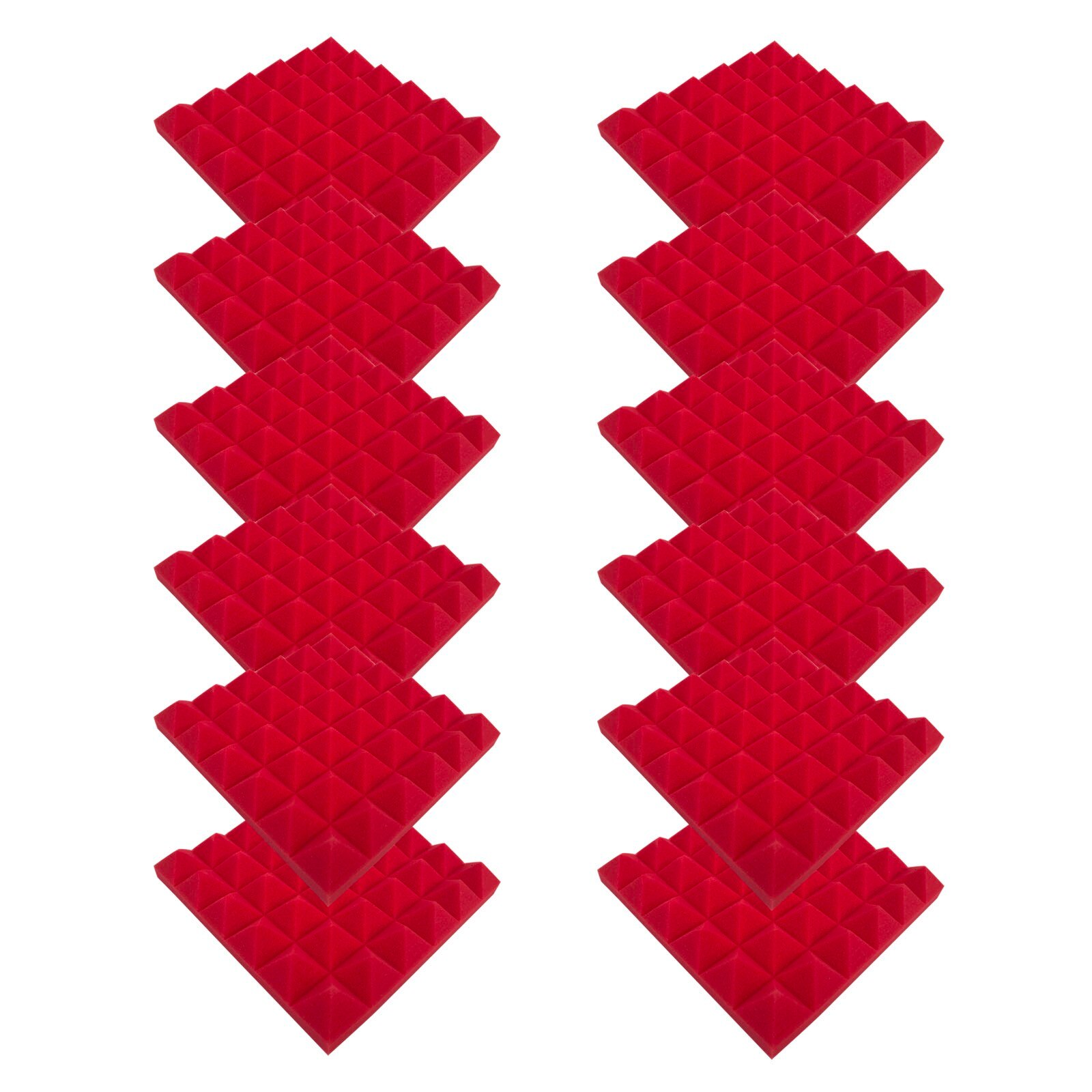 12pc Self-adhesive Diy Sound-absorbing Sponge Board Sound Insulation Sponge Indoor Sound-absorbing Absorption Tiles Foams#g30: Red