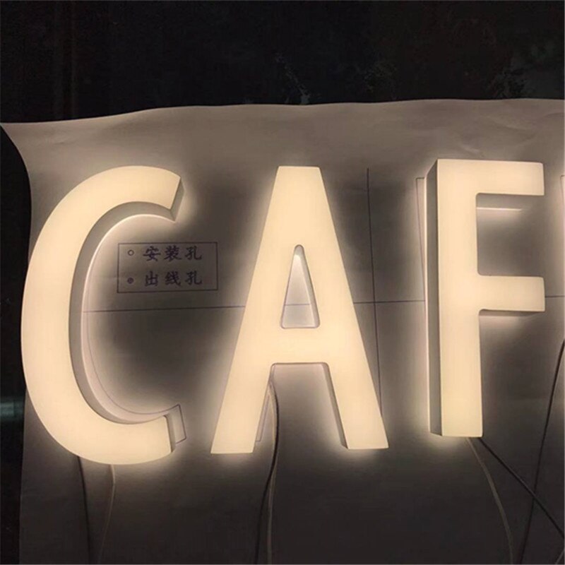 Advertising outdoor 3D lighting signage Face and back lit acrylic sign letter for advertising