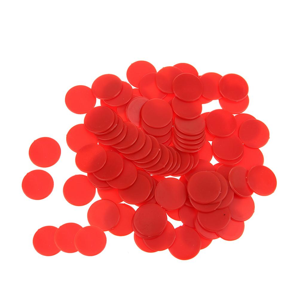 MagiDeal 200X Opaque Plastic Board Game Counters Kid Teaching Toy Red Yellow