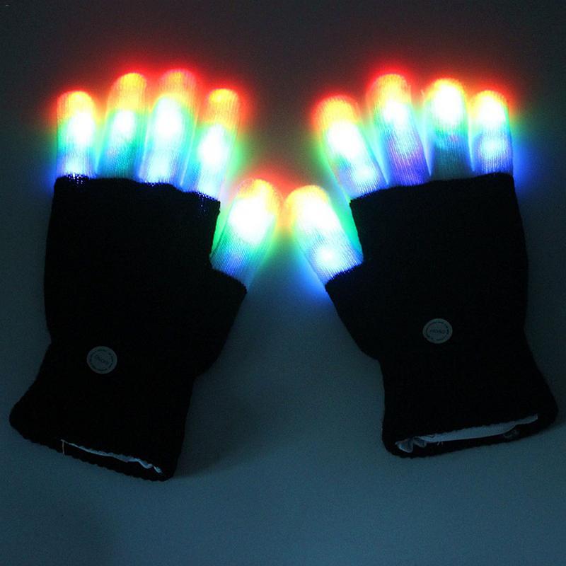 1 Pcs Led Light Night Glowing Handschoenen Glitter Handschoenen Voor Entertainment Rave Party Glow Games Fun Glowing Handschoenen