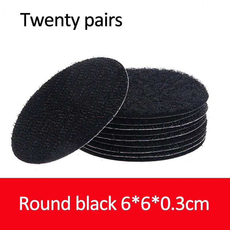 5/10/20 Pairs 60mm Strong Self Adhesive Fastener Dots Stickers Velcro Adhesive Tape For Bed Sheet Sofa Mat Carpet Anti Slip Mat: 20 Pairs Black Round