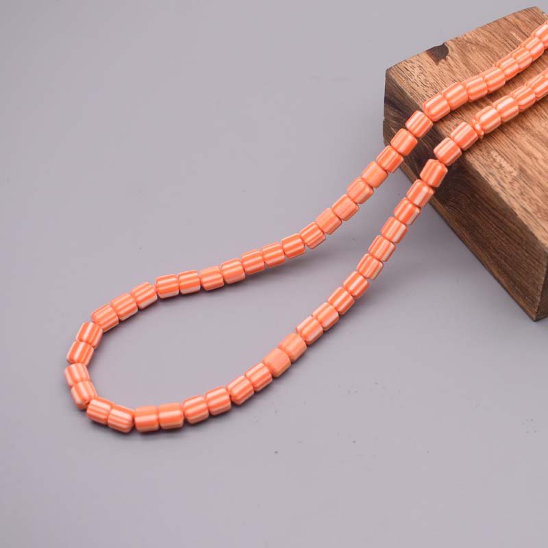 6mm Polymer Clay Tube Beads Loose Spacers Beads for Jewelry Making DIY Findings Bracelet Necklace Accessory: Light Pink