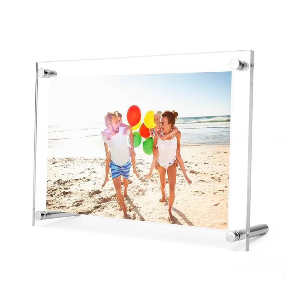 Acrylic Photo Frame with Metal Screws Prexiglass Picture Sign Display PF002