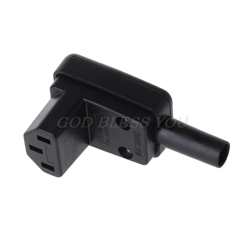 90 Degree Angled IEC 320 C13 Female Plug AC 10A 250V Power Cord Cable Connector