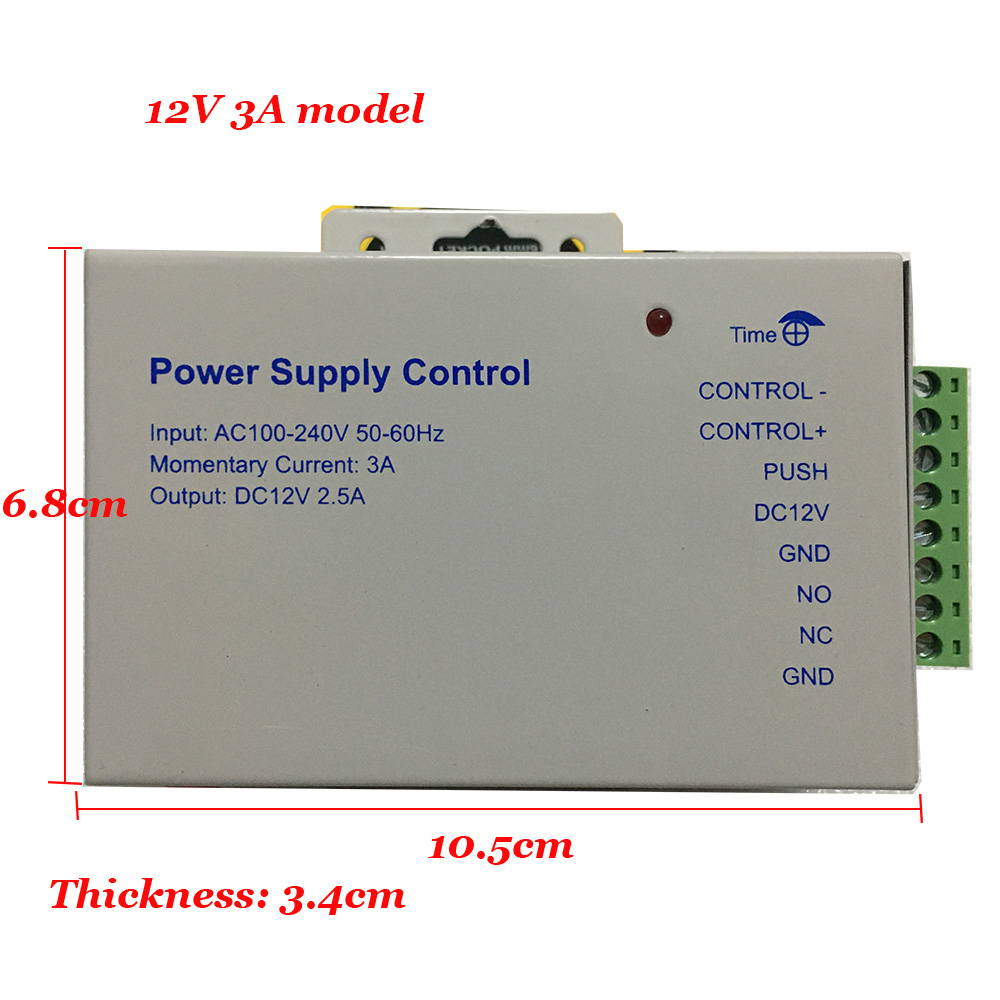 AC100-240V Input Output 12V 3A 5A power supply for access control system video intercom electric lock time delay Unlock control: 12V 3A
