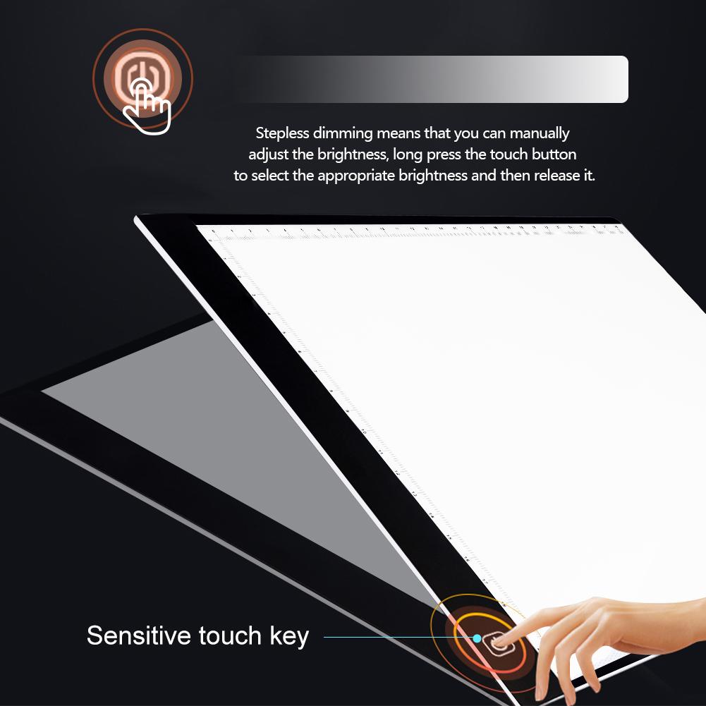 A4 LED Light Box - 33x23cm - USB Powered - Acrylic Drawing Board for Artists