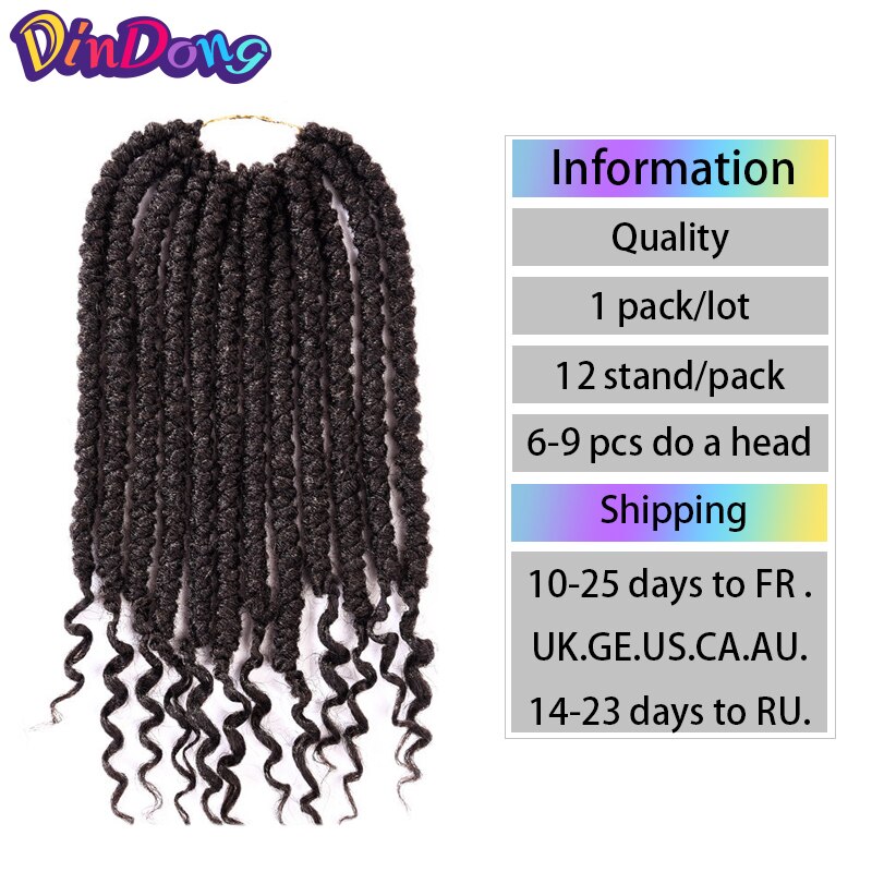 DinDong-Extensions de tresses sénégalaises, tresses au Crochet, tresses synthétiques pures pour femmes, 12 pouces, 12 racines