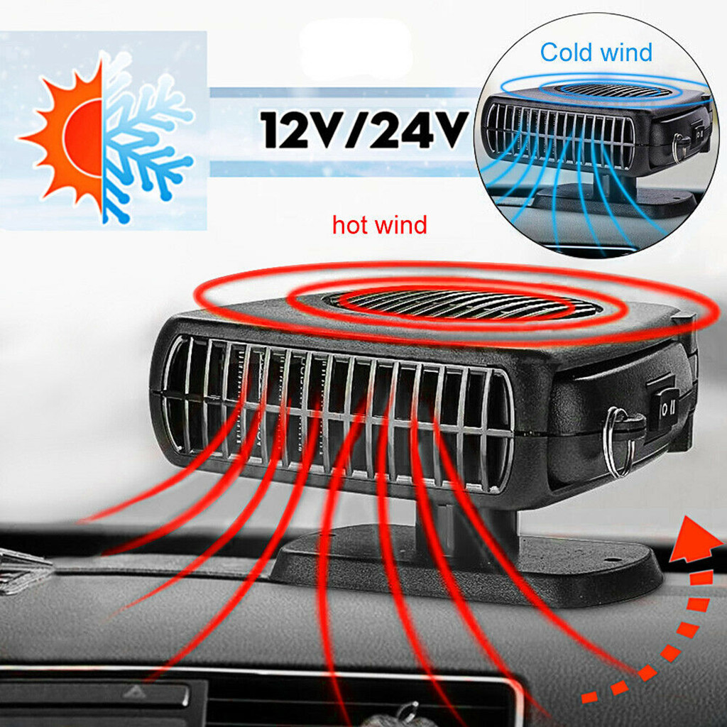 Désembueur portatif automatique de dégivreur de chauffage de voiture 12/24V 200W pare-brise électrique de chauffage de 360 degrés ventilateur de refroidissement de chauffage d'abs