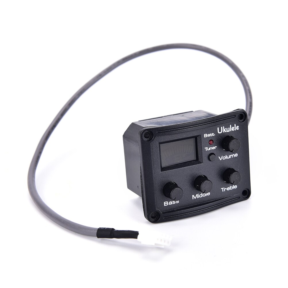 Ukelele ukelele uke piezo pickup voorversterker 3-- bands eq equalizer tuner systeem met lcd-scherm