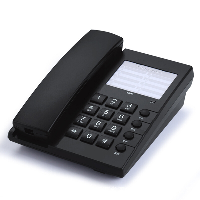 kabelgebunden Telefon, Heimat Hotel Schreibtisch Telefon Büro Festnetz Feste Telefone mit Telefon Nummer Papier, Stumm und Wahlwiederholung: Schwarz
