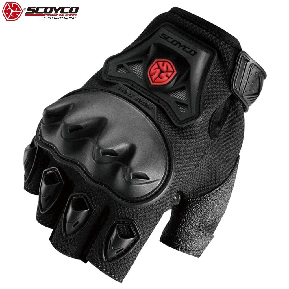 Scoyco MC29D Half Hand Handschoen Motorfiets Beschermende Ademende Vinger Vingerloze Handschoen Anti-Skip Fietsen Grip Motorhandschoenen