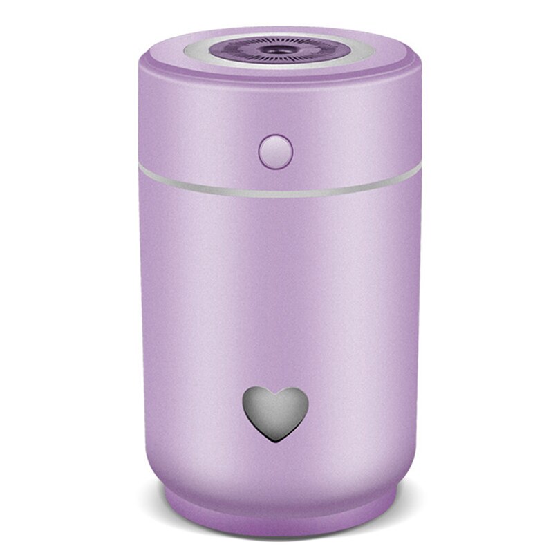 Car Air Humidifier Lamp Usb Portable Humidifier ABS Plastic Cylindrical Water Fog Machine Usb Mist Anti-Dry Air Purifier: Purple