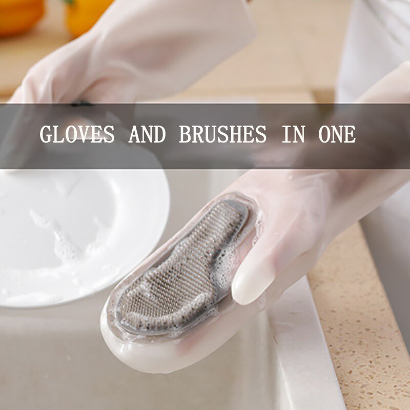 Magic Washing Gloves Women's Household Dishwashing Waterproof Kitchen Cleaning Artifact Durable Winter Silicone Antiperm