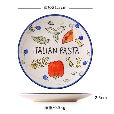 1 stuk HOMESTIA Exotische handgeschilderde Marokko Italië Bohemen Stijl Diner Plaat Salade Dining Decoratie Plaat: 7