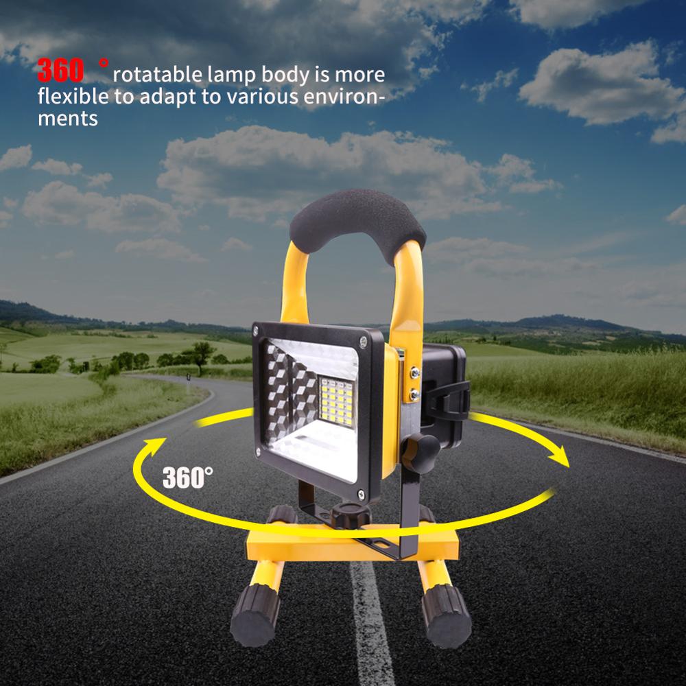 Rechargeable LED Flood light Waterproof IP65 Camping Lamp Outdoor Spotlight Floodlight Camping Light With Plug 5Lighting Modes