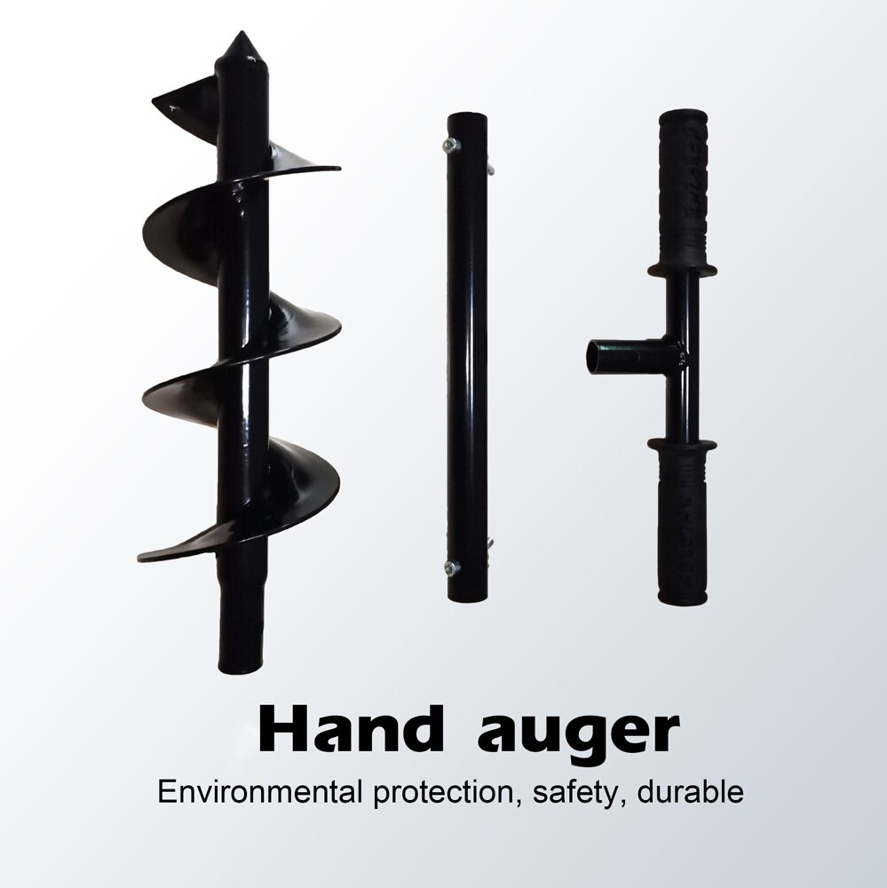 Earth Auger Drill Bit with Handle DIY Tools Handheld Manual Digger Post Hole Drill Bit Spiral Garden Ground Auger