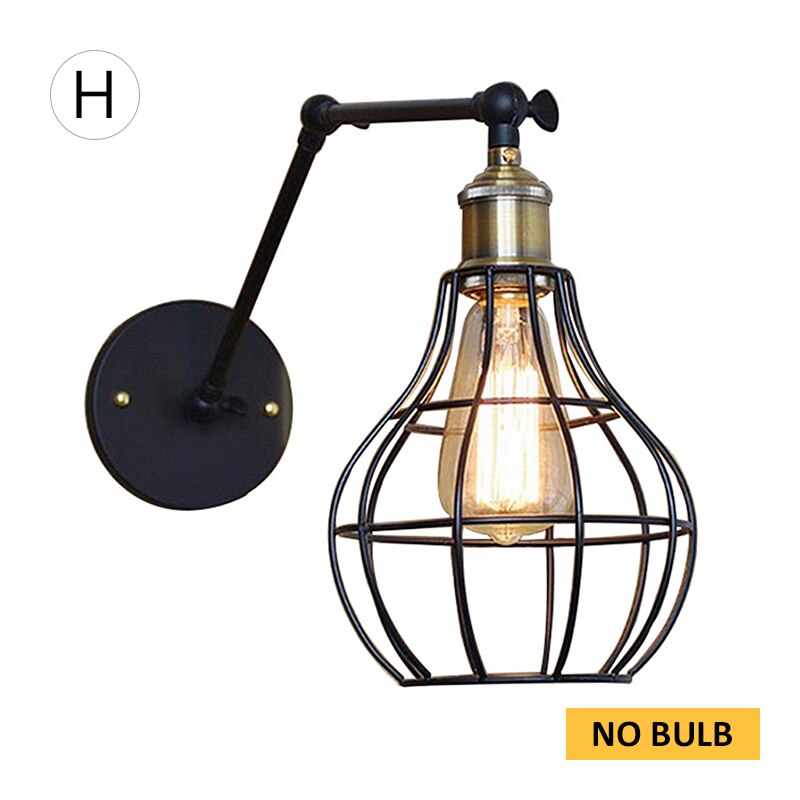 Vintage Wandlamp, Industriële Wandlamp E27 Retro Blaker Lamp Nachtkastje Muur Verlichtingsarmaturen 2 Stks Geen Bulb