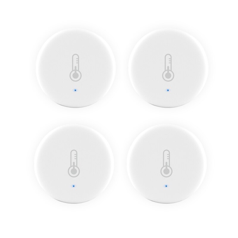 Tuya/SmartLife-Sensor de temperatura y humedad inteligente ZigBee, dispositivo que funciona con Zigbee Hub a través de Alexa y Google Home, de 1 a 5 uds.: 4 Pcs