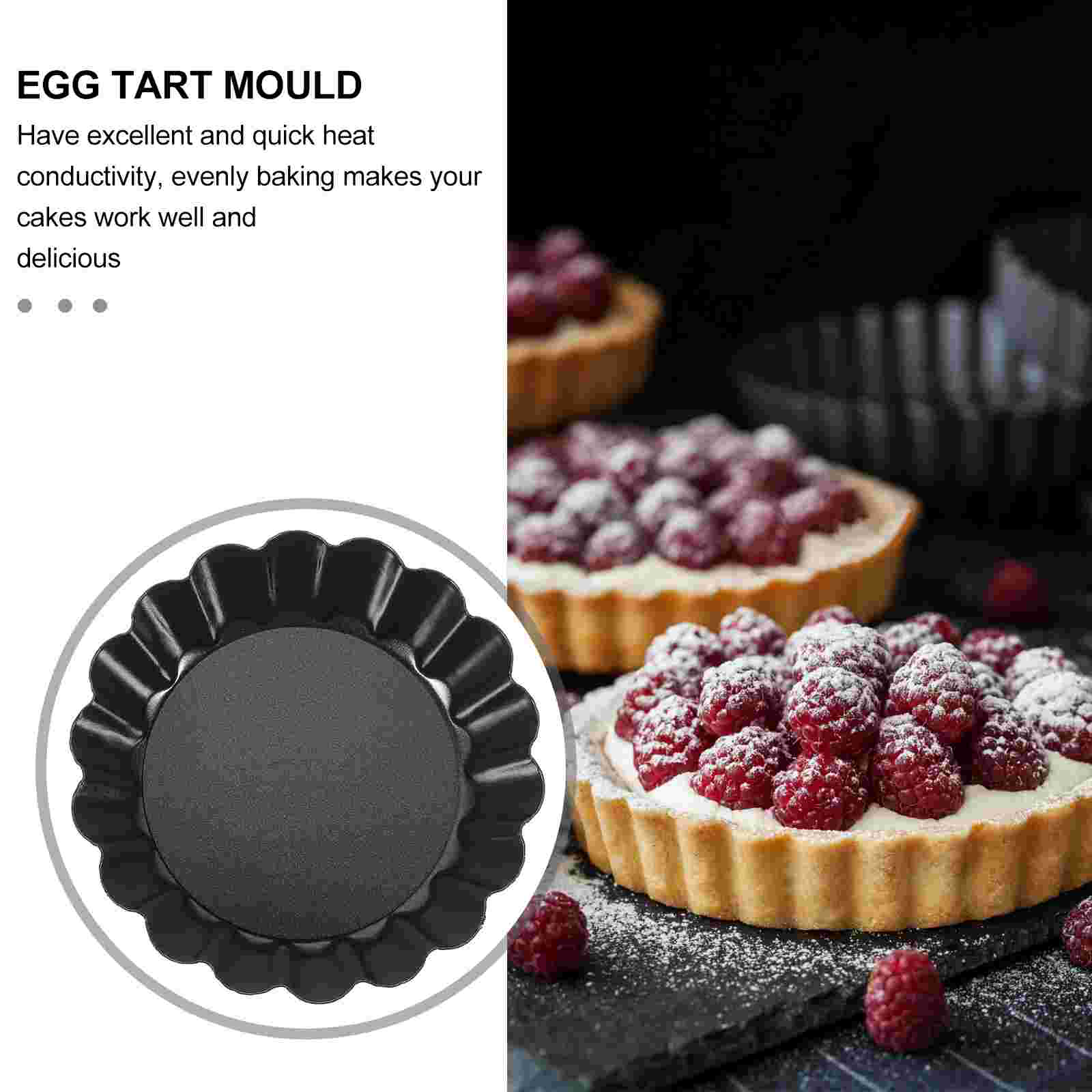 Mini sartenes con fondo extraíble para Mousse, moldes para hornear pasteles, postres, parte inferior estriada, herramienta de cocina resistente para hornear